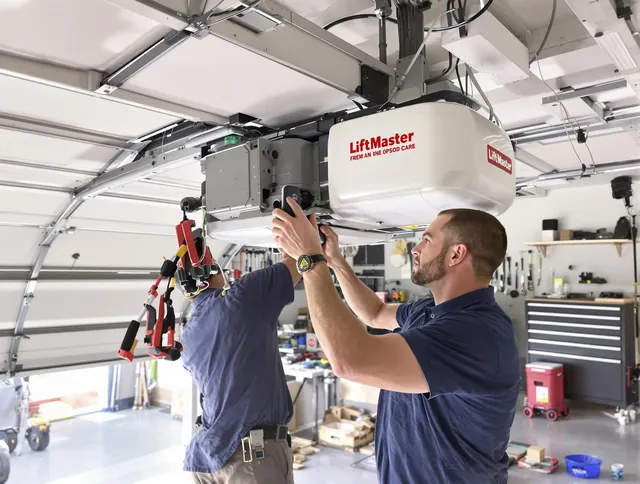 The Hammocks Garage Door Repair technician performing advanced diagnostics on garage opener in The Hammocks