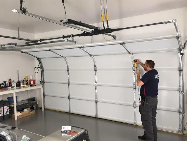 The Hammocks Garage Door Repair certified technician performing overhead door system repair in The Hammocks
